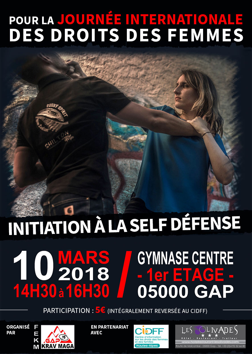 Initiation à la self défense le 10 mars au gymnase Le centre de Gap à 14h30