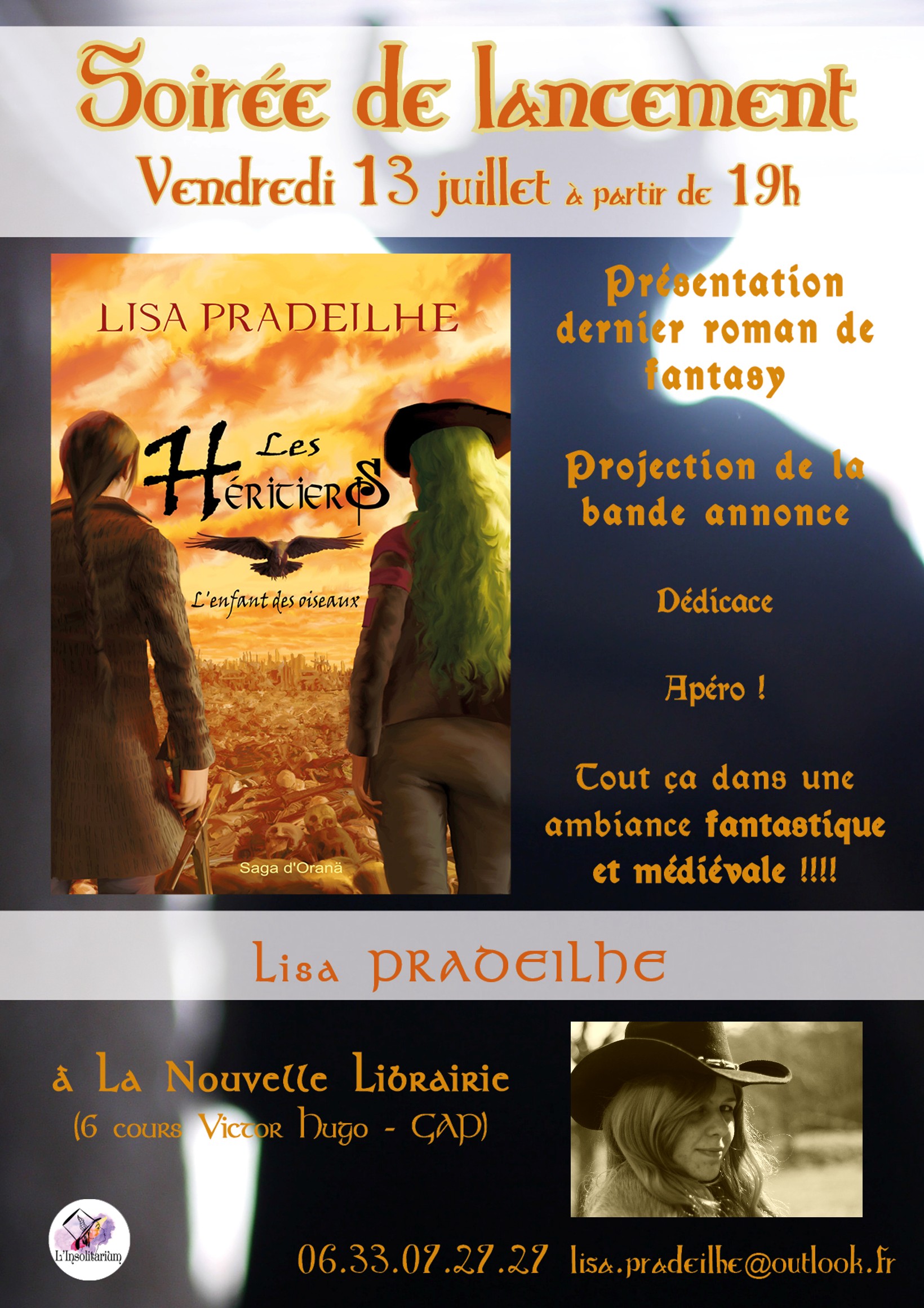 Soirée de lancement du nouveau roman de fantasy de Lisa Pradeilhe