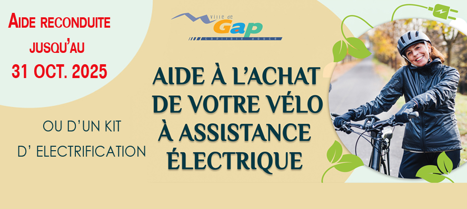 Aide à l'achat d'un vélo à assistance électrique ou d'un kit d'électrification > jusqu'au 31 octobre 2025