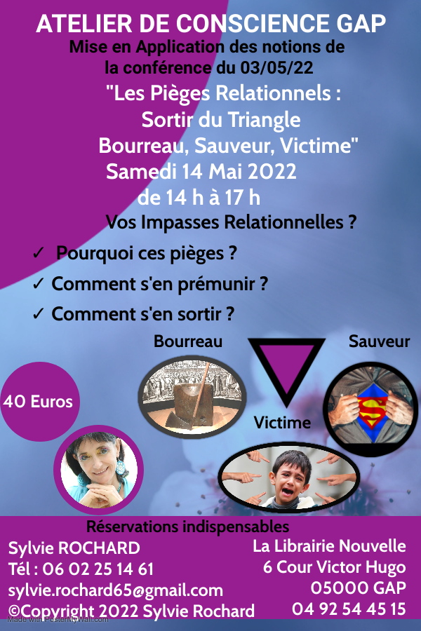 Atelier de Conscience Les Pièges Relationnels : Sortir du Triangle Bourreau, Sauveur, Victime