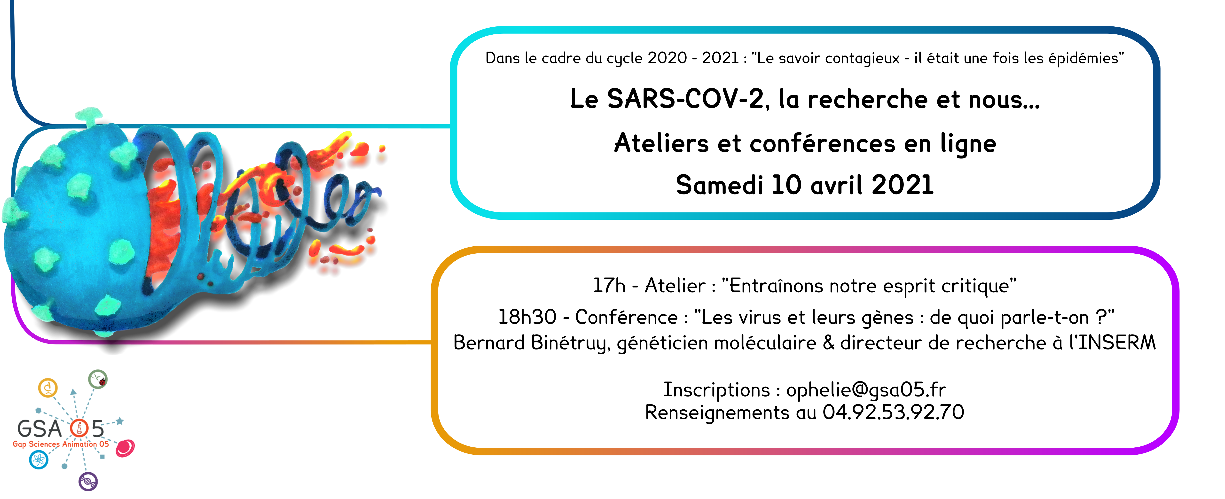 Le SARS-CoV-2, la recherche et nous - Atelier et conférence