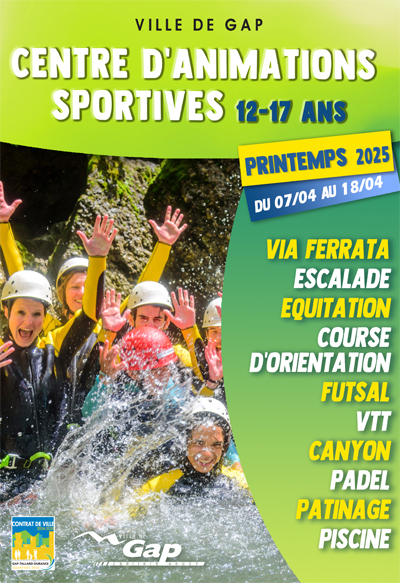 Programme du CAS de Gap du 7 au 18 04 2025 pour les 12/17 ans