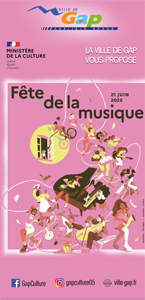 Page de couverture du programme de la fête de la musique 2025 à GAP