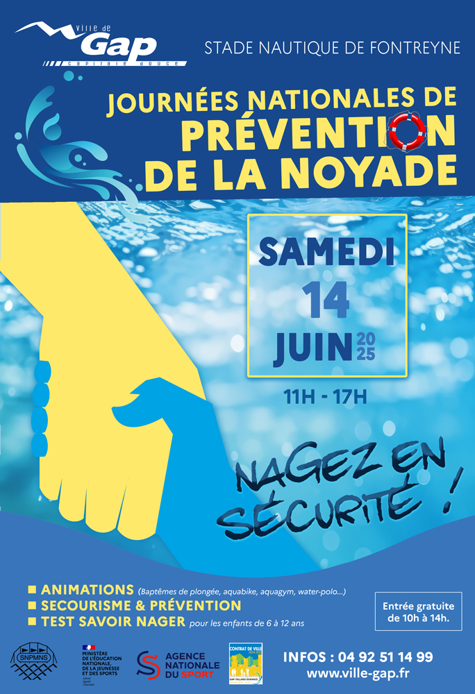 Journée de prévention de la noyade - le 14 juin 2025 de 11h à 17h au stade nautique de Gap