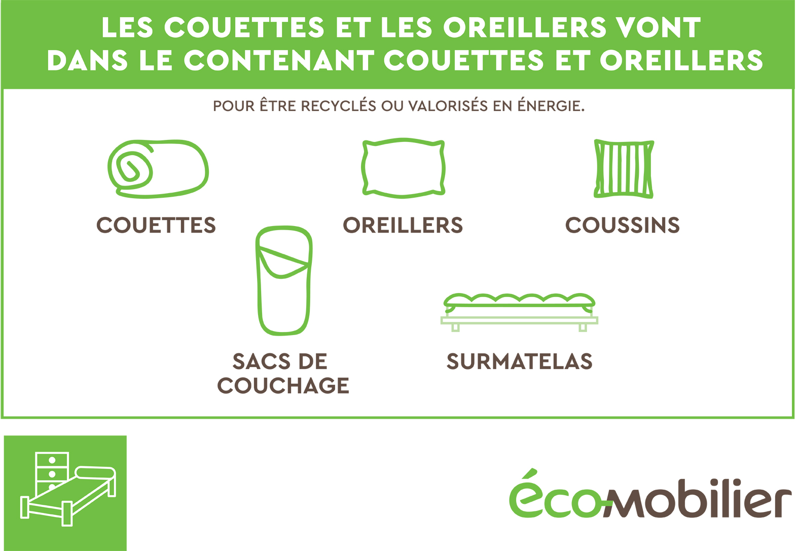 Couettes, oreillers... désormais recyclés