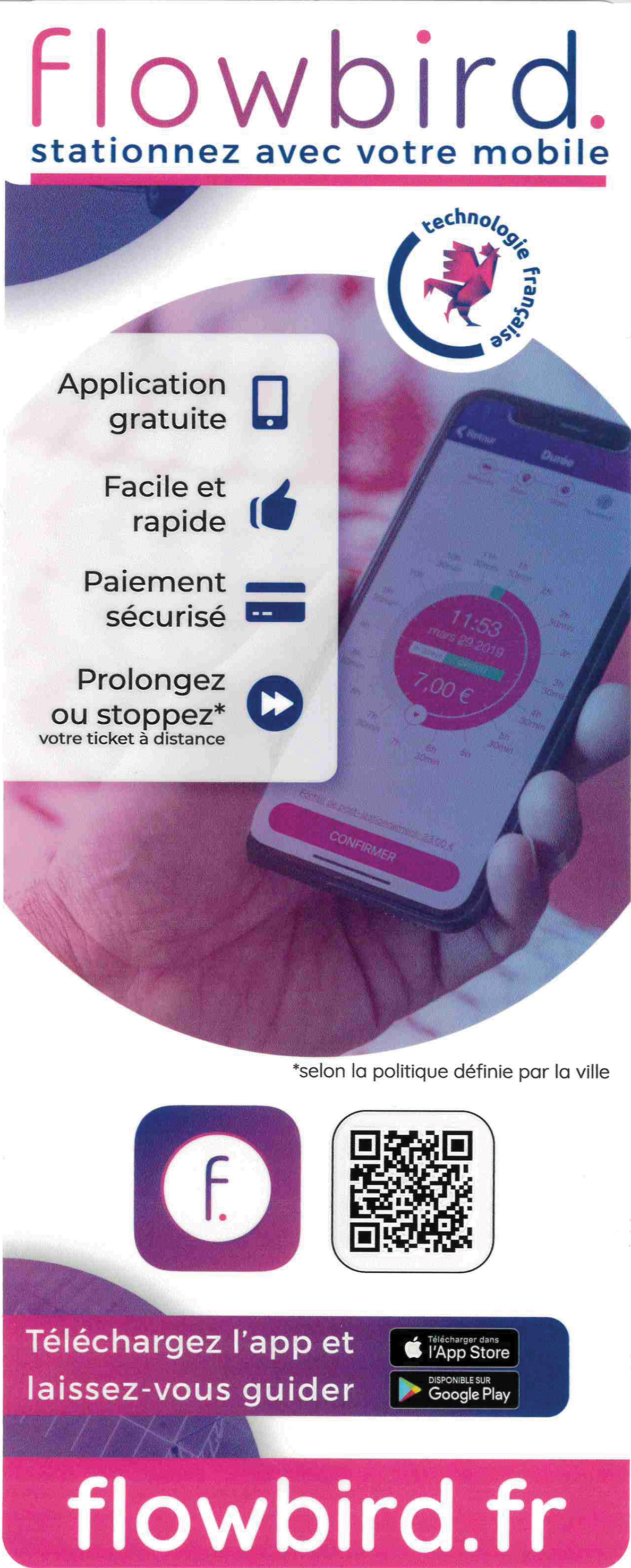 Flow bird - application pour paiement du stationnement voirie à GAP