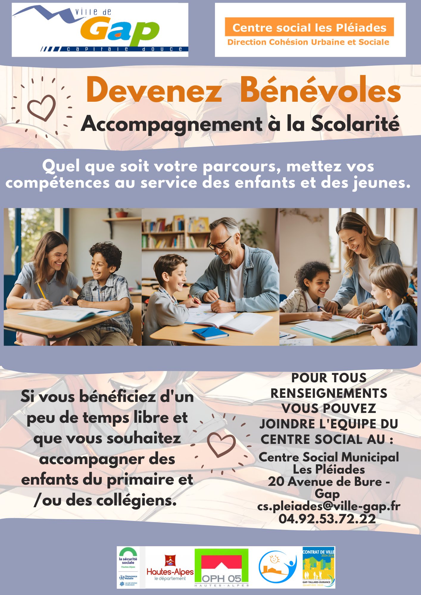 Affiche appel à bénévolat CLAS