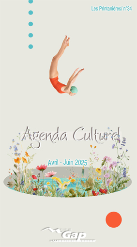 Page de couverture brochure agenda culturel de Gap d'avril à juin 2025