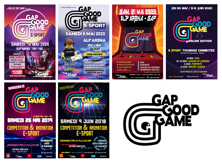 Toutes les affiches du Gap Good Game depuis 2028