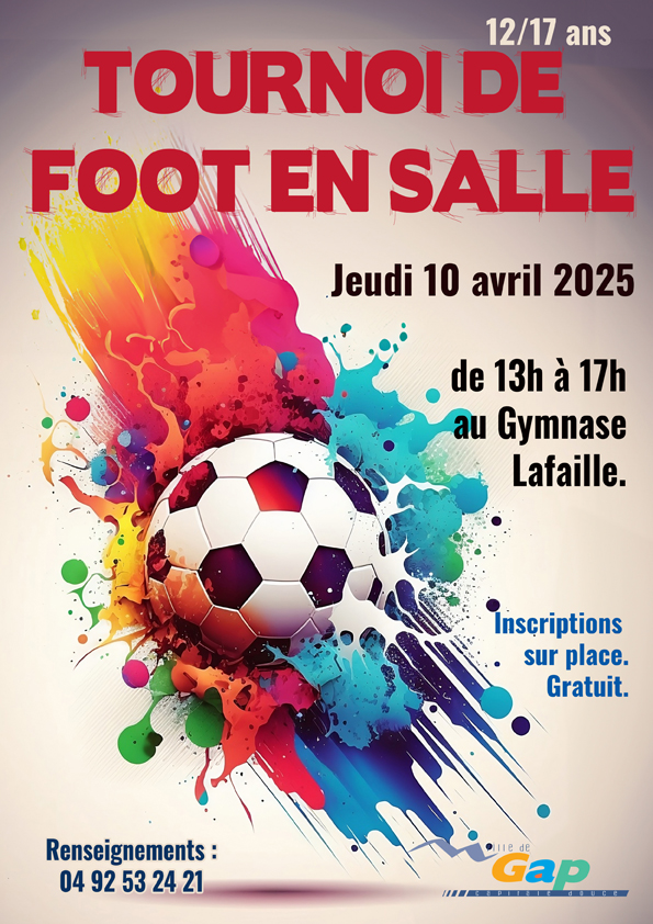 Tournoi de foot en salle pour les 12/17 ans le 10 avril 2025 à Gap au gymnase Lafaille