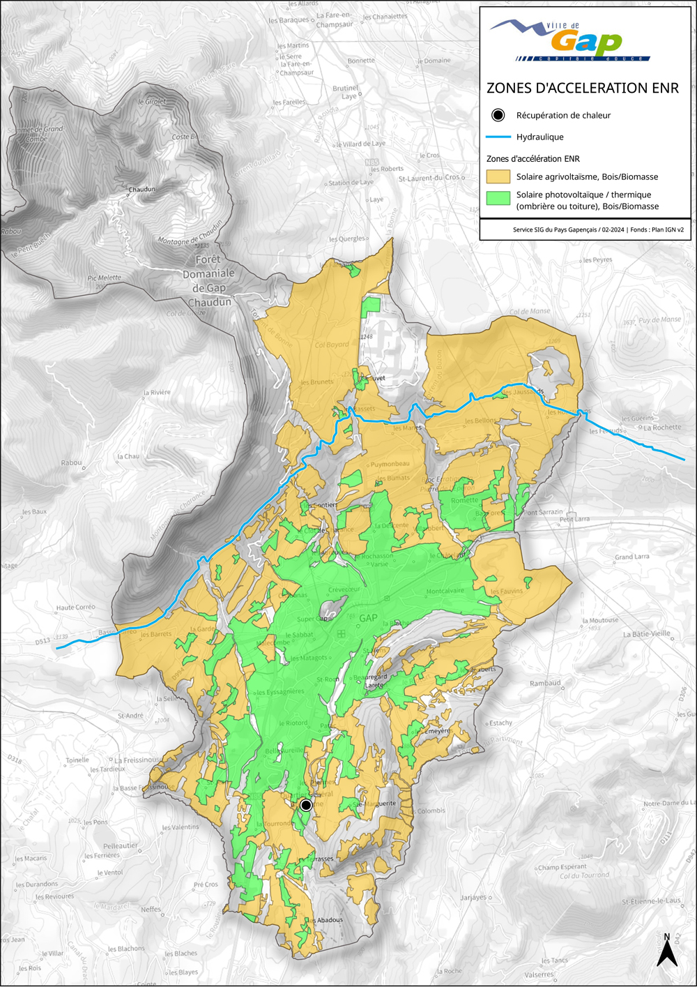 Carte des Zones Energies renouvelables sur GAP