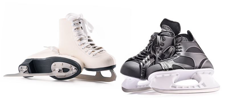 Patins à glace de patinage artistique et de hockey